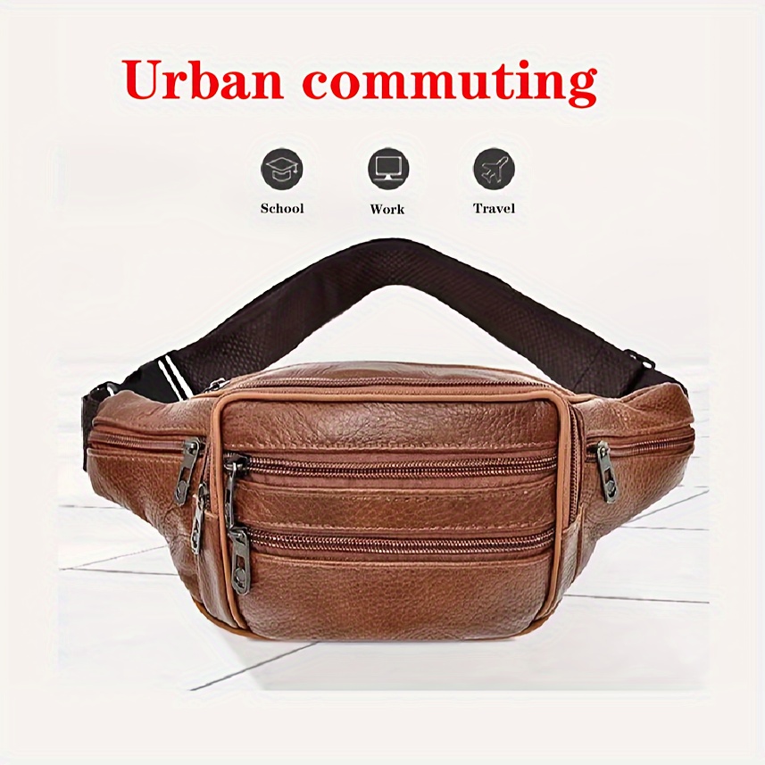 Men's Vintage Genuine Leather Waist Bag High Quality Multifunction  Crossbody Pouch Mobile Phone Bag Sports Bag - Temu