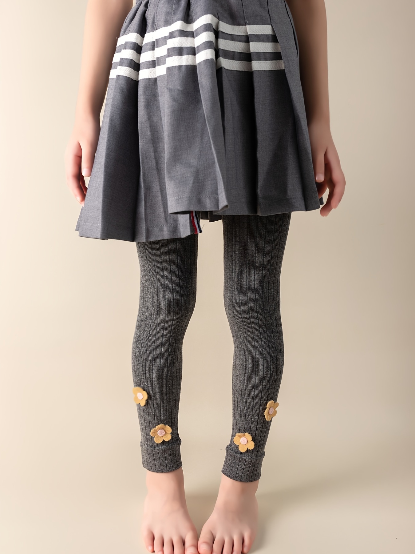 Girls Casual Cute Ribbed Pantyhose Knit Soft Comfortable - Temu