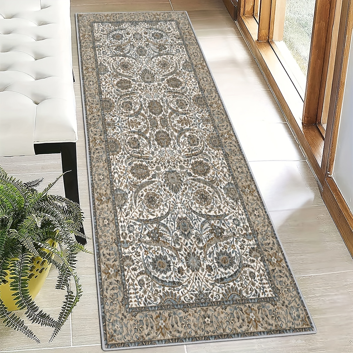 Boho Hallway Runner Soft Non Slip Rug Rubber Backing Bathroom Washable Rug
