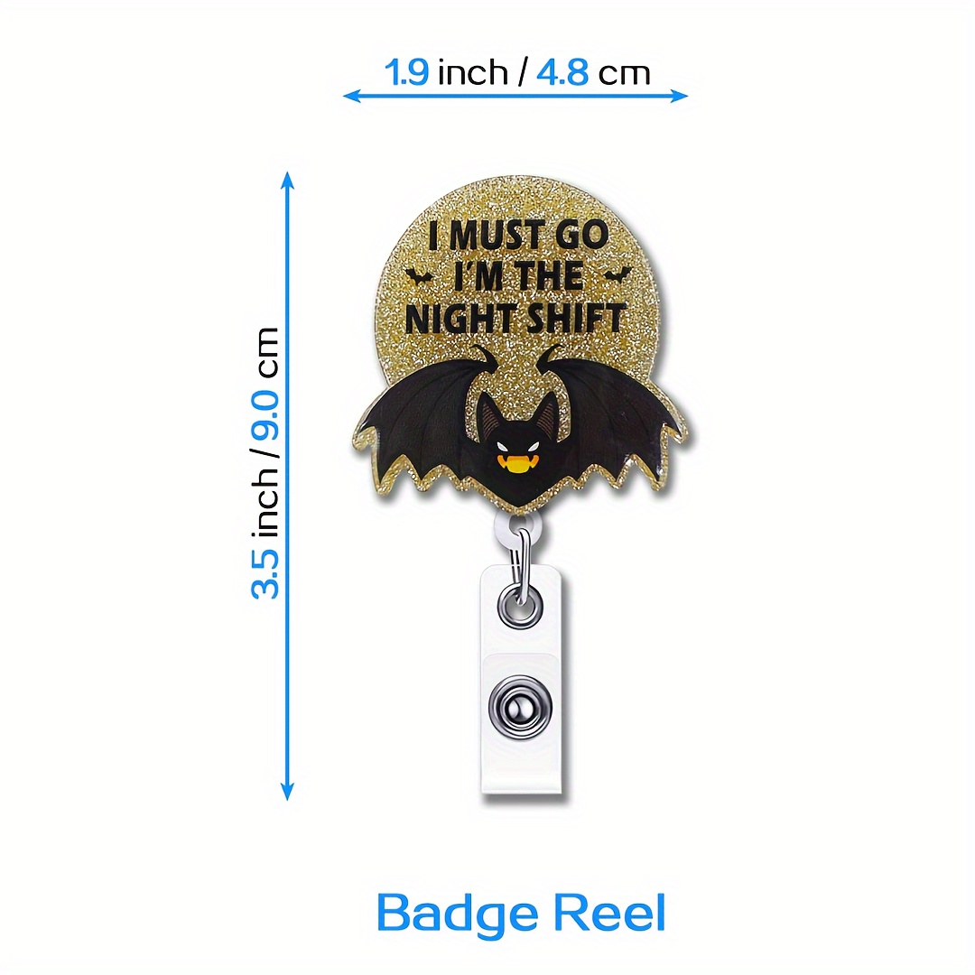 Funny Bat Retractable Badge Reel Alligator Clip Must Go 'm - Temu