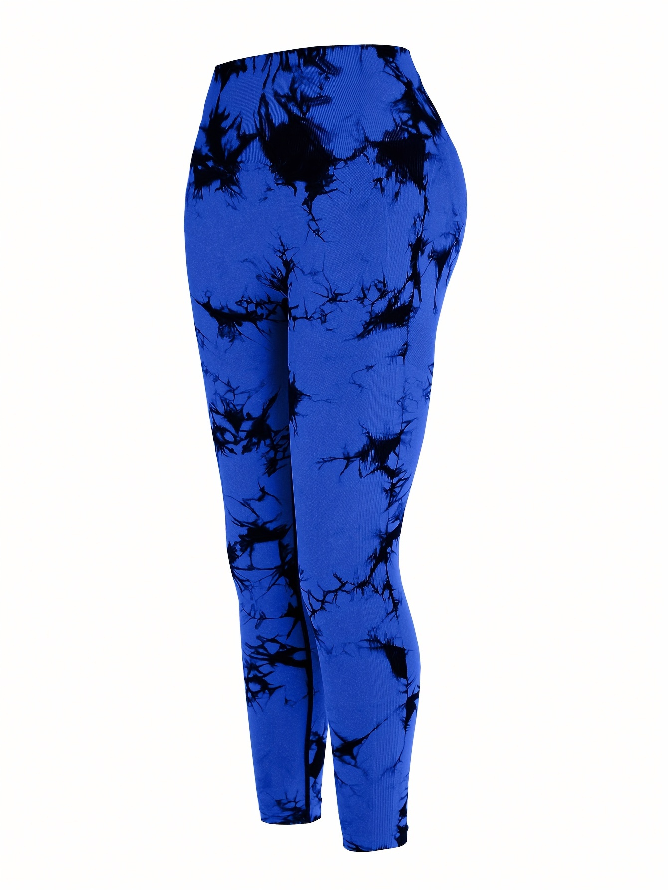 tie dye high waist yoga pants high stretch running fitness workout leggings womens activewear royal blue 1