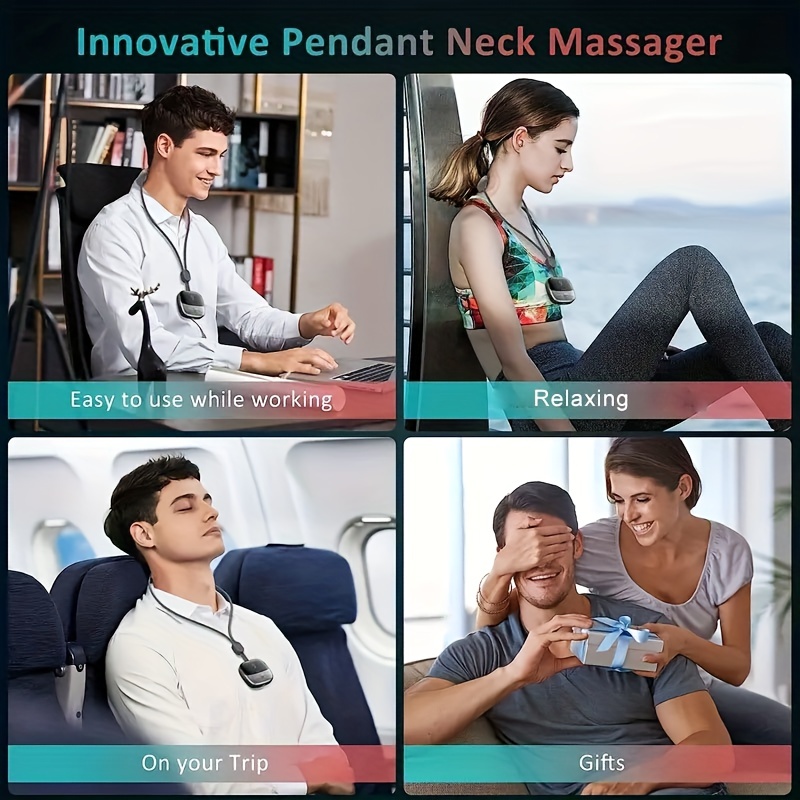 Portable Rechargeable Neck Massager With Heat - Electric Pulse Technology  For Shoulder And Neck Pain Relief - 4 Modes, 9 Intensity Levels, Adjustable  Length - Perfect Gift For Women, Men, And Parents - Temu United Arab  Emirates