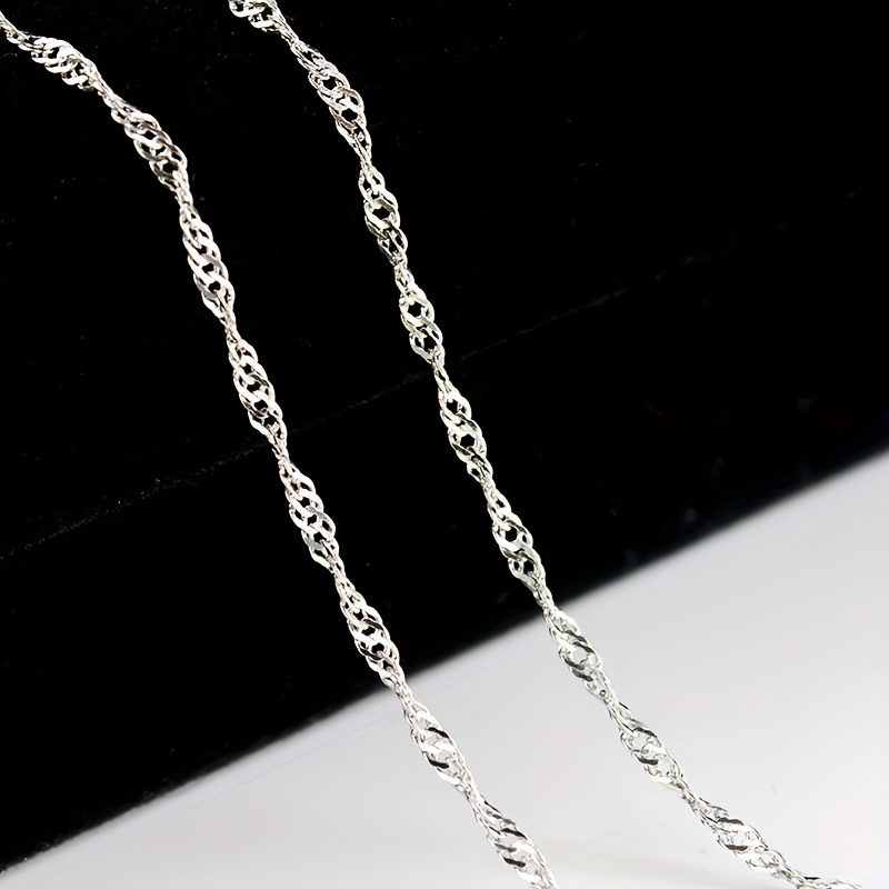 1pc Chain Necklace, Stainless Steel Silver Link Necklace Available in 2mm, 3mm, 5mm, 7mm, and 9mm Widths, 18-24 Length ,Gifts for Men Women,Temu