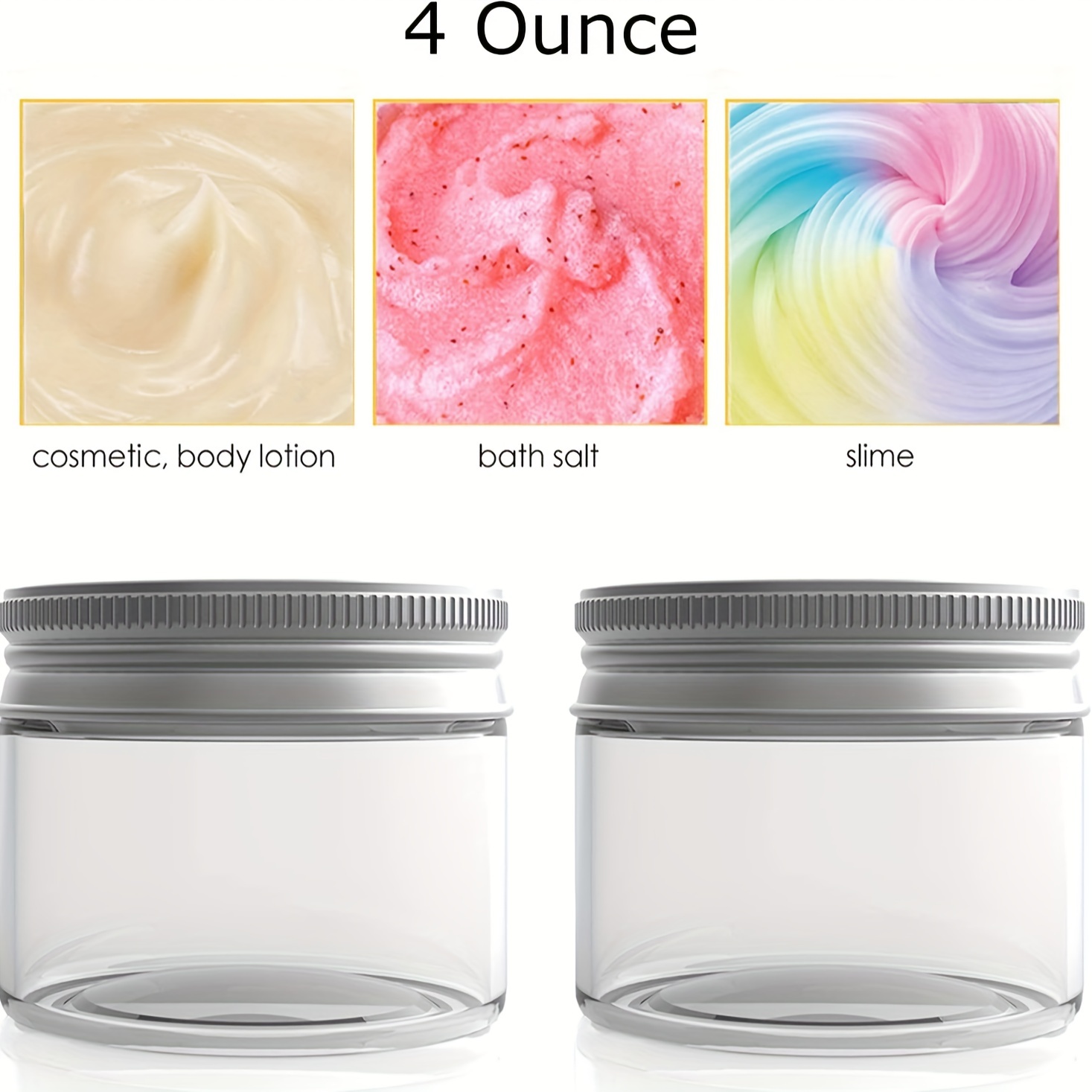 4 oz Plastic Jars with Lids - Lotion and Cosmetic Containers with Lids-  Empty 12