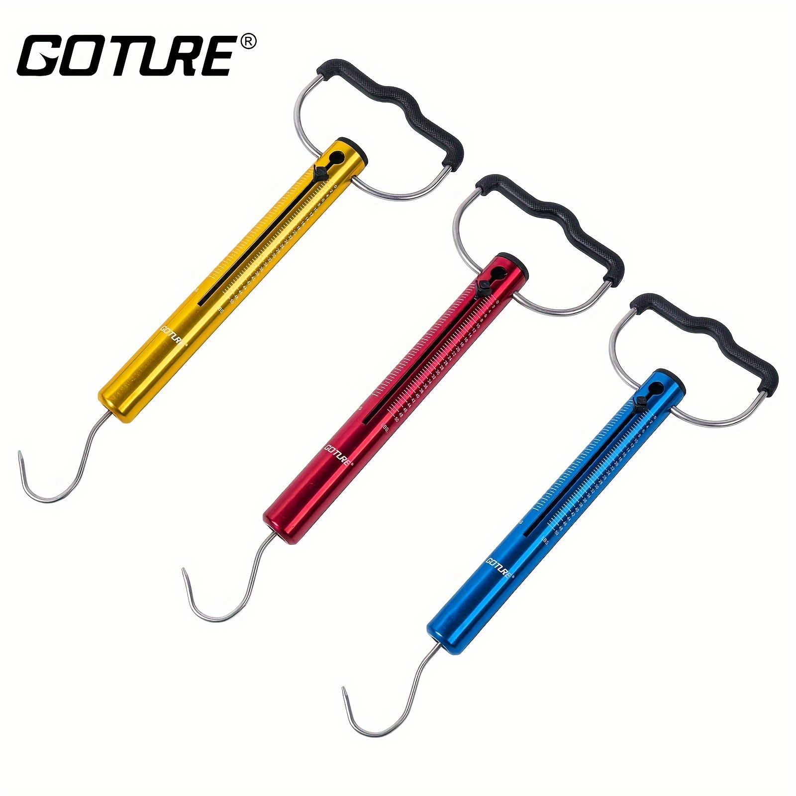 goture 1pc aluminum tubular spring scale tube fishing scale hanging spring scales kitchen luggage fishing drag scale with hook 25lb 50lb