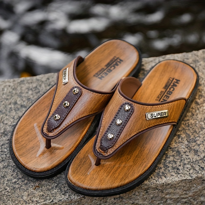 Men Leather Slippers -