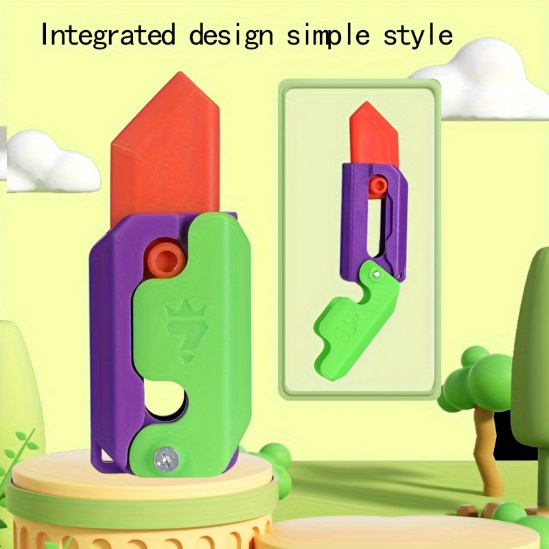 2pcs 3D Gravity Radish Stress Relief Toy Luminous Push And Pull Toys