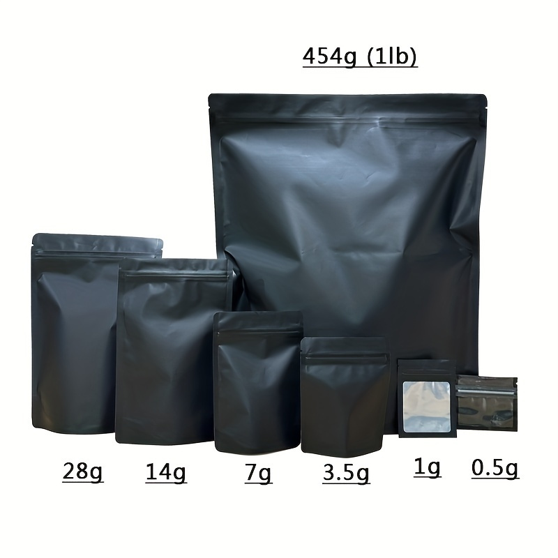 

Value Pack 100pcs Matte Black Smell Proof Mylar Zip Lock Bags - Perfect For Cat & Dog Food Packaging!