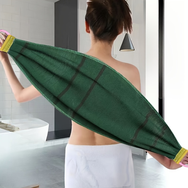 

Exfoliating Back Bath Scrub Washcloth Strap Towel, Double Side Bath Wash Towel Body Sponge Loofah Towel, Exfoliating Body Scrub Back Scrubber For Shower