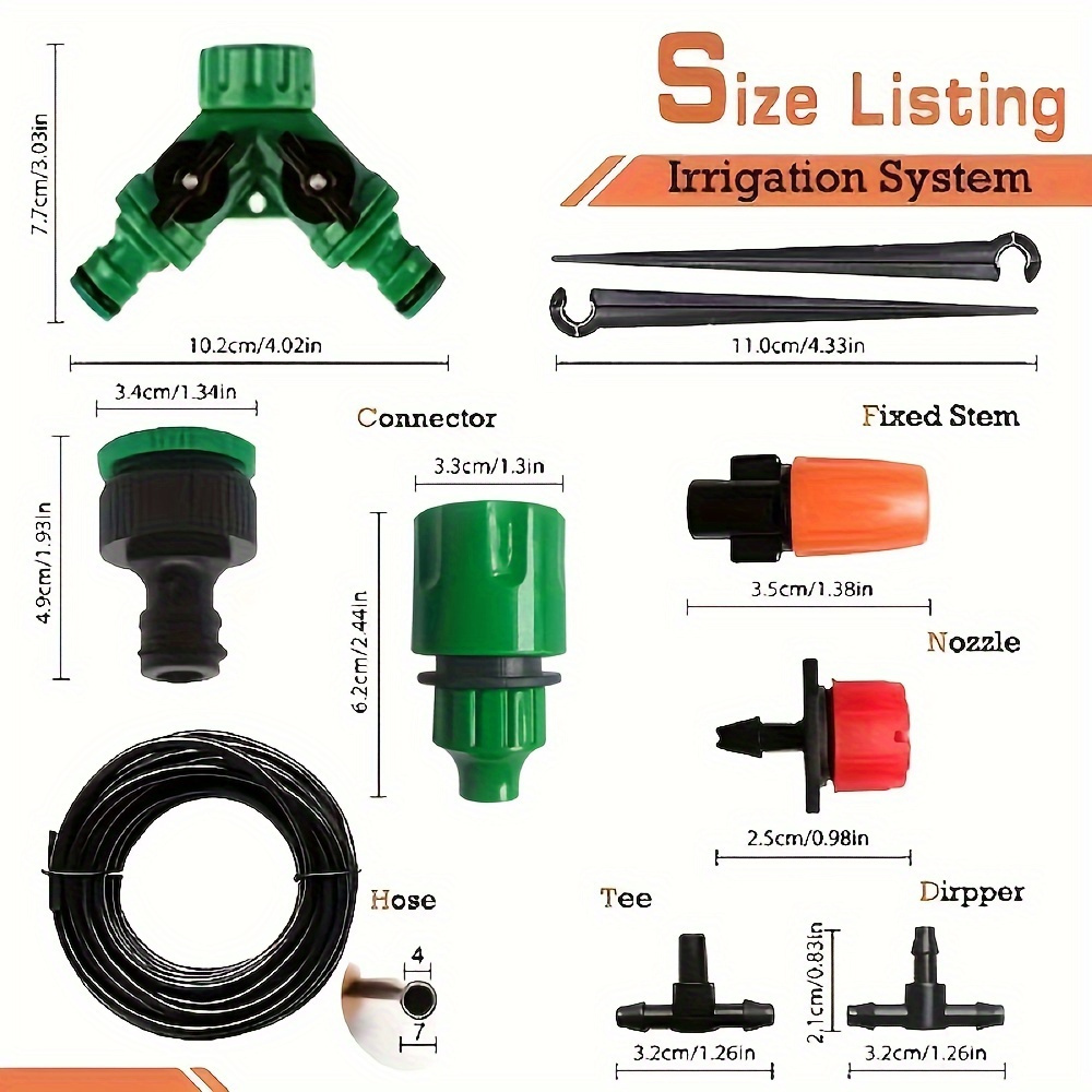 

1 Set, Diy Garden Drip Irrigation Hoses 1.34"/1.3", Automatic Watering Drip Kits, Garden Watering System For Adjusting The Amount Of Drip Irrigation Spray, Saving Water And Time Telescopic Water Pipe