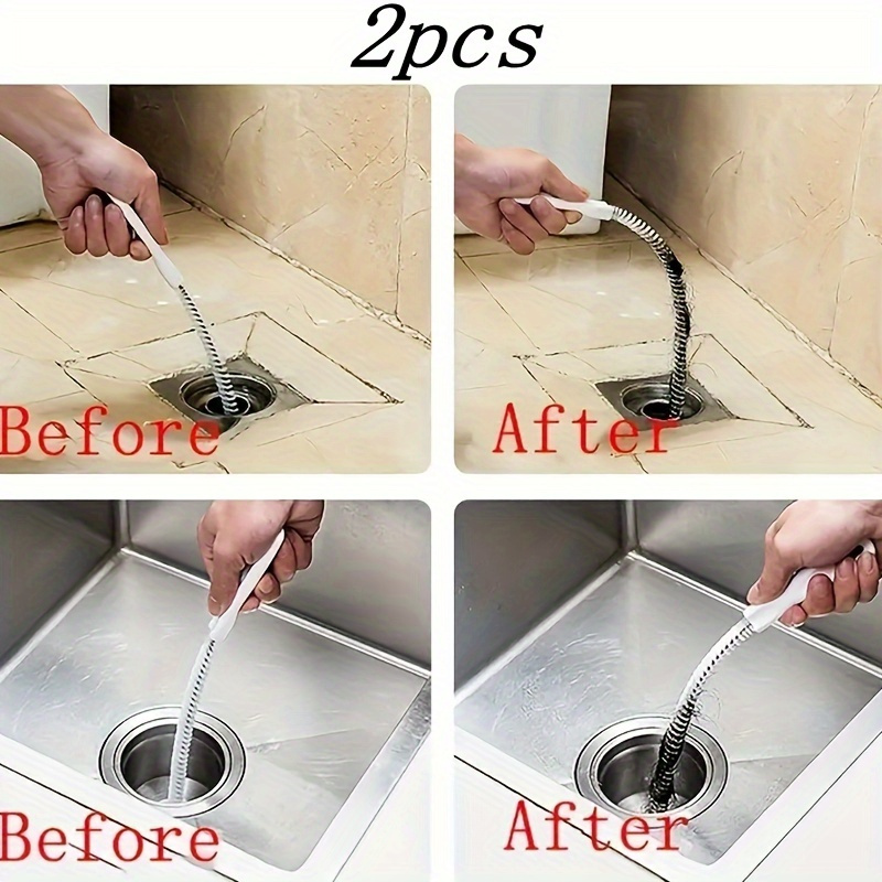 2pcs Kitchen Sink Drain Snake, Household Cleaning Tool For