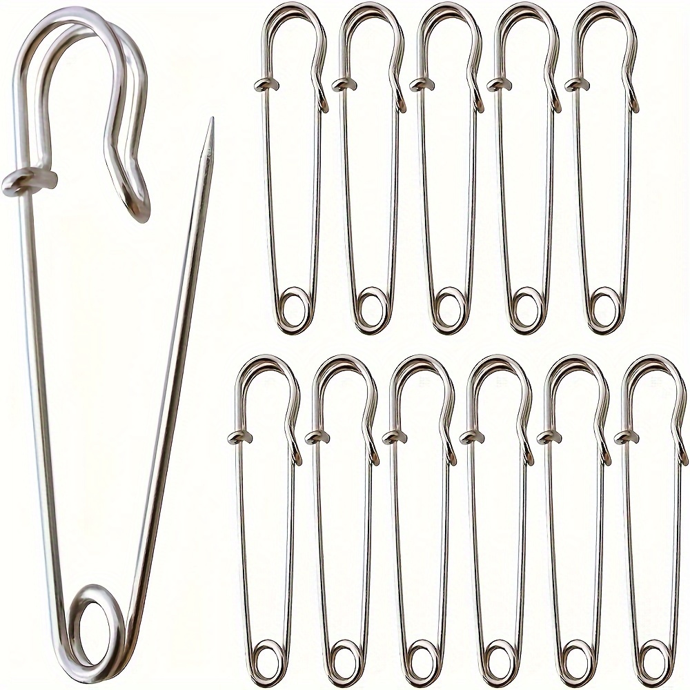  12pcs 2 Inch/2.2Inch/3 Inch/4 Inch Heavy Duty Giant Safety Pins  for Blankets, Skirts, Kilts, Knitted Fabric,Crafts