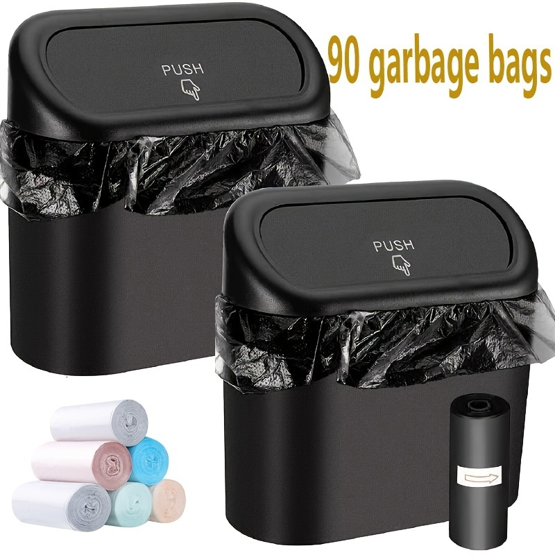Car Trash Bin Multifunctional garbage bag folding storage Black Abs Square  Pressing Type Trash Can Auto Interior Accessories