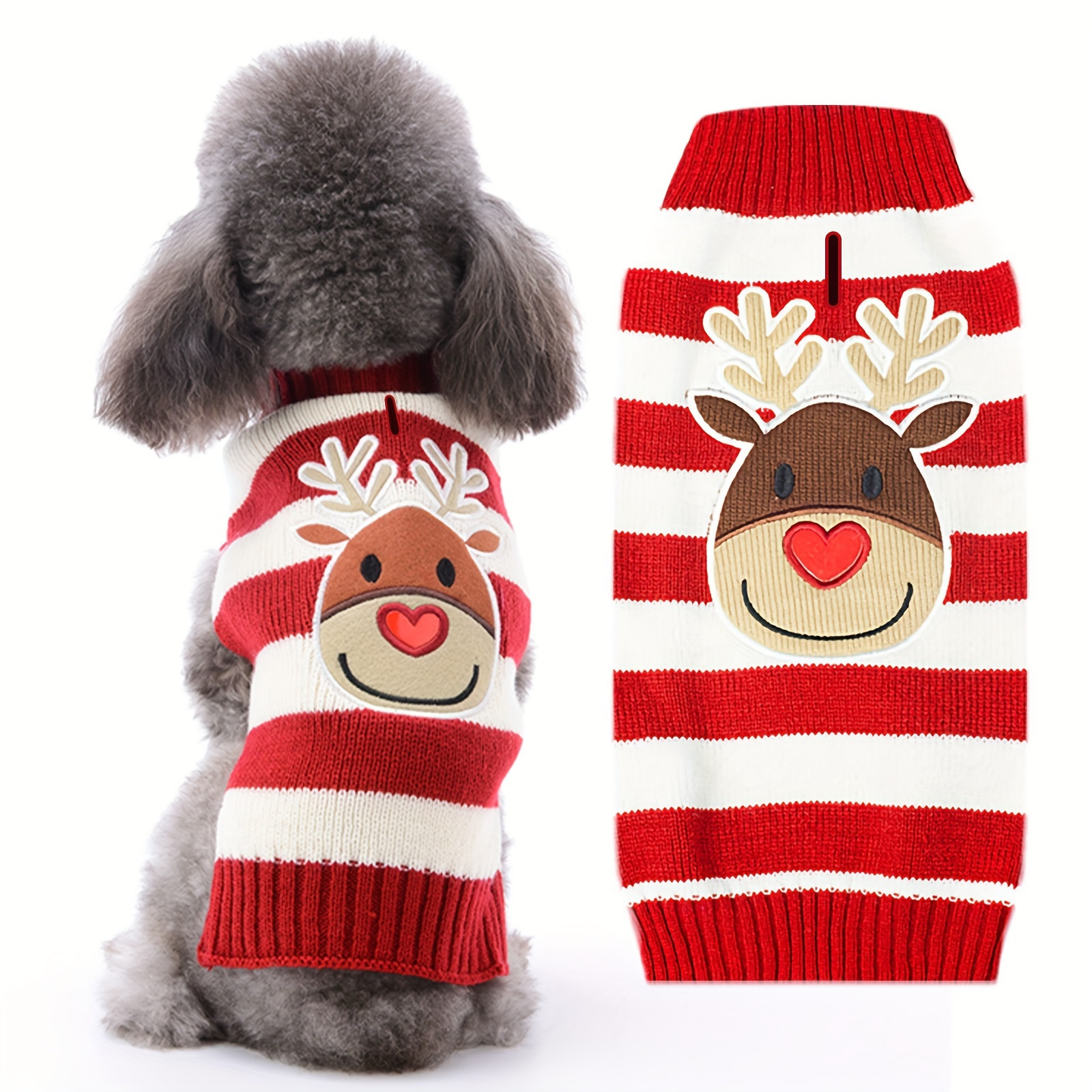 

Christmas Dog Clothes, Knitted Christmas Dog Sweater For Small Medium Dogs Jumper