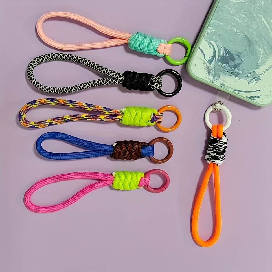 5 inch Keychains with Carabiner Braided Paracord Lanyard for Keys,  Flashlight, Whistle Backpack & Outdoor Activity
