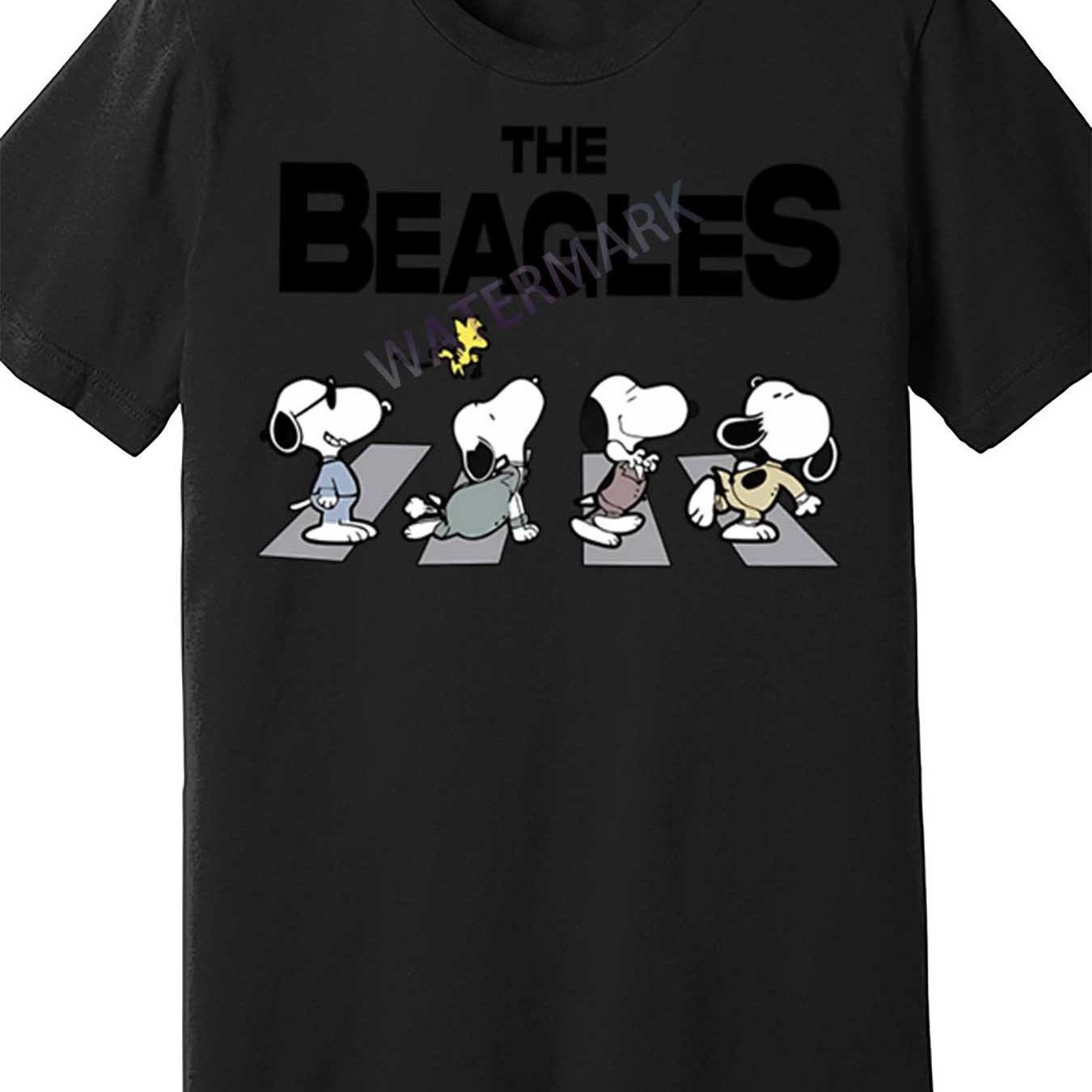 

Snoopythe Beaglesabbey Road Inspiredfall Dogs 892966 Funny Men's Short Sleeve T-shirt Black Pr2