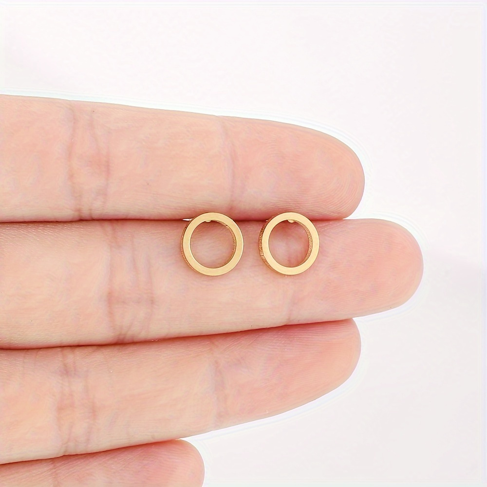 

Ring Stainless Steel Stud Earrings 3 Colors Optional