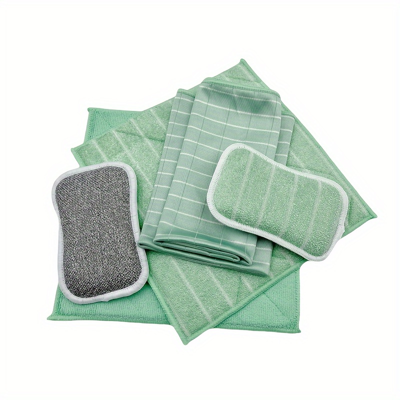 

3/6pcs Chiffons en Microfibre Ultra-Absorbants - Nettoyage de Vitres Rayures, Tampons en Fibre de Bambou Résistants à la Chaleur pour Cuisine & Salle de Bain