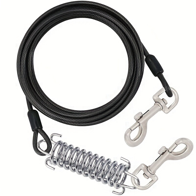 

Heavy-duty 19.685ft Black Dog Leash With Durable Clips - Ideal For Large Breeds Up To 215lbs, Perfect For Outdoor Use