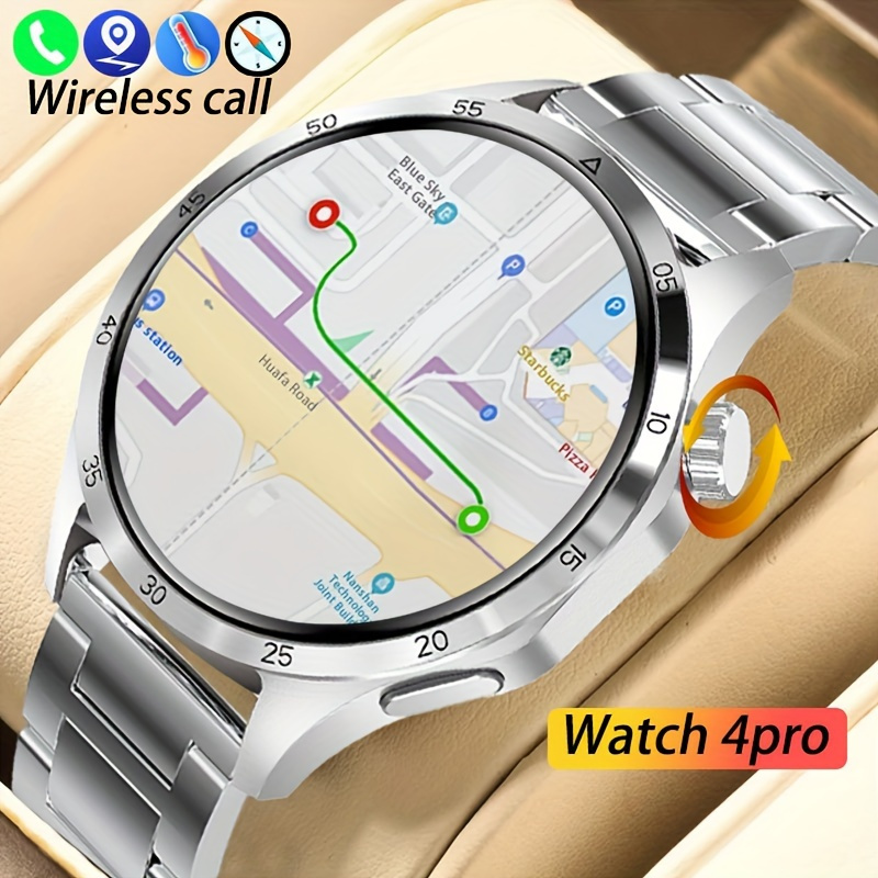New GT4 Pro Bluetooth Smart Watch 1.53 inch Compass Body Temperature Voice  Assistant Smart Watch is Suitable For Huawei Xiaomi.