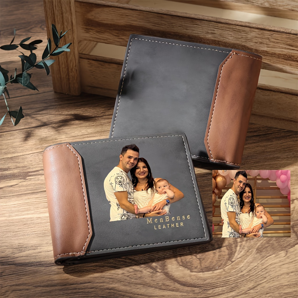 

Personalized Men's Photo Wallet - Custom Faux Leather Gift For Husband, Boyfriend, Dad On Birthday, Anniversary, Father's Day, Christmas & Retirement