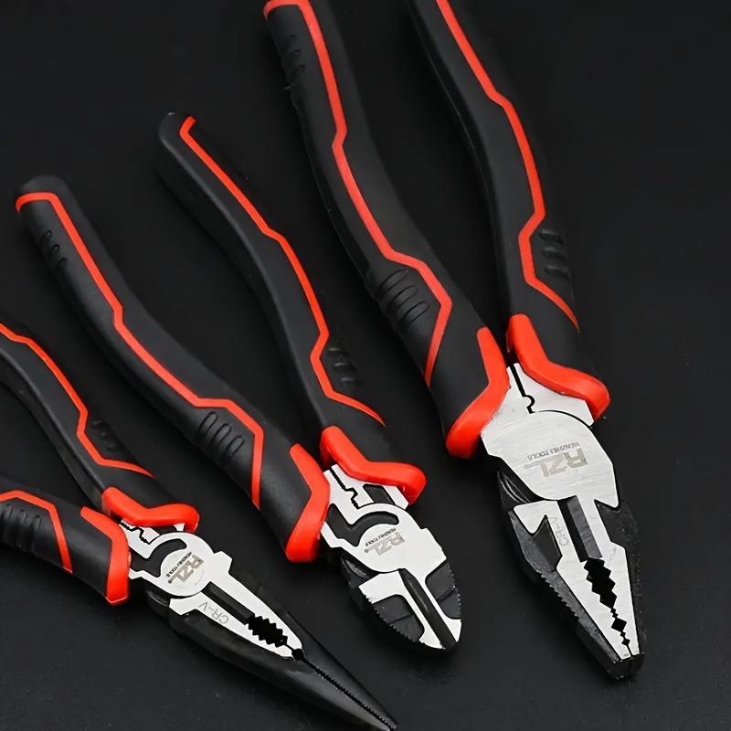 

A Set Of Chrome Vanadium Steel Pliers - Multi-functional Electrician Tools, With Diagonal Pliers And Needle Nose Pliers, Waterproof Iron Structure, Cutting And Screwing Functions