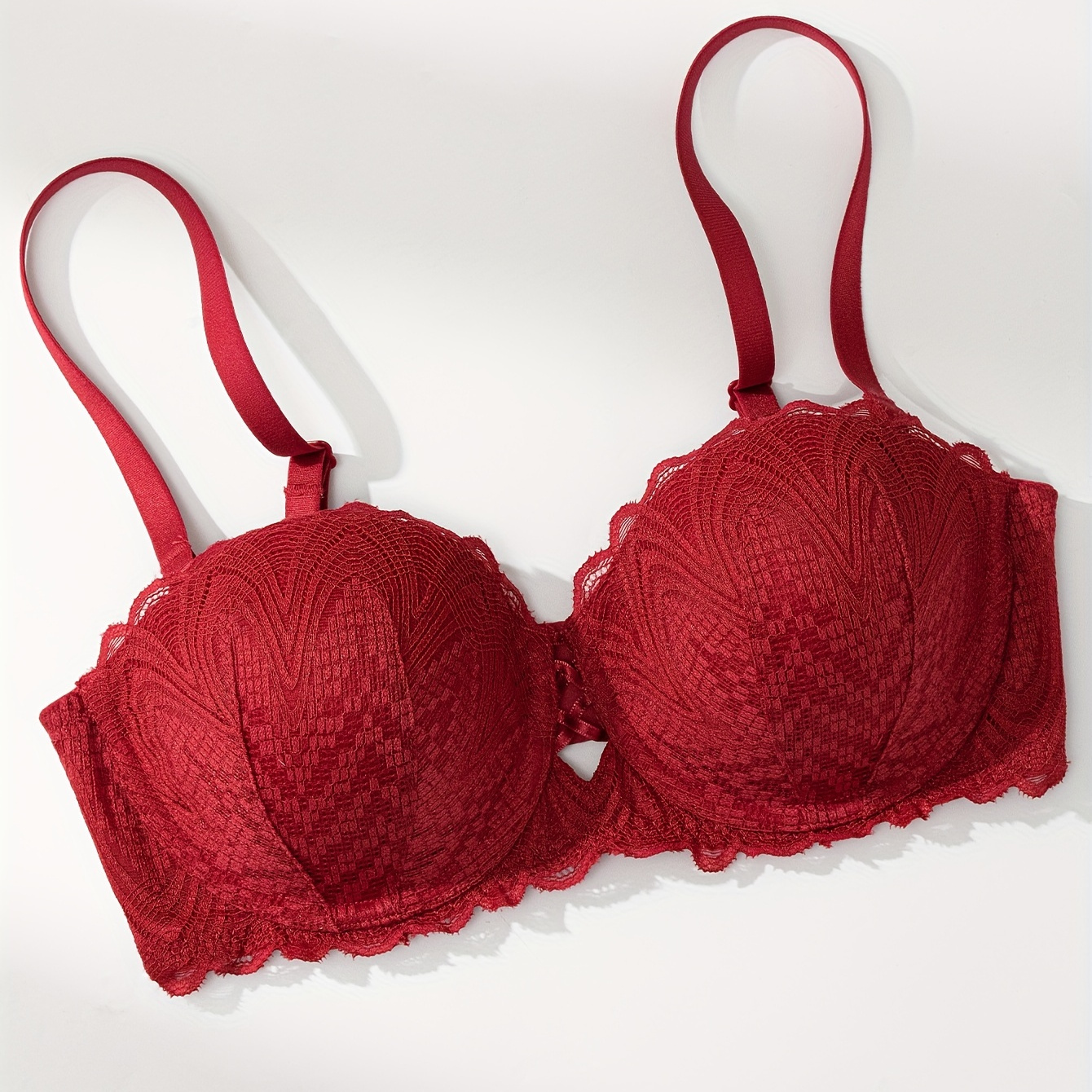 PINK - Victoria's Secret Burgundy Date Lace Push Up Bra Size 32C