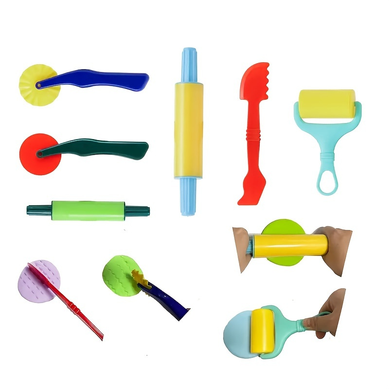 

11pcs/16pcs Tool And Cutter Model Set Plastic Clay Accessories Colorful Roller Extruder Kit Model, Clay And Dough Tools Noodle Paste Set