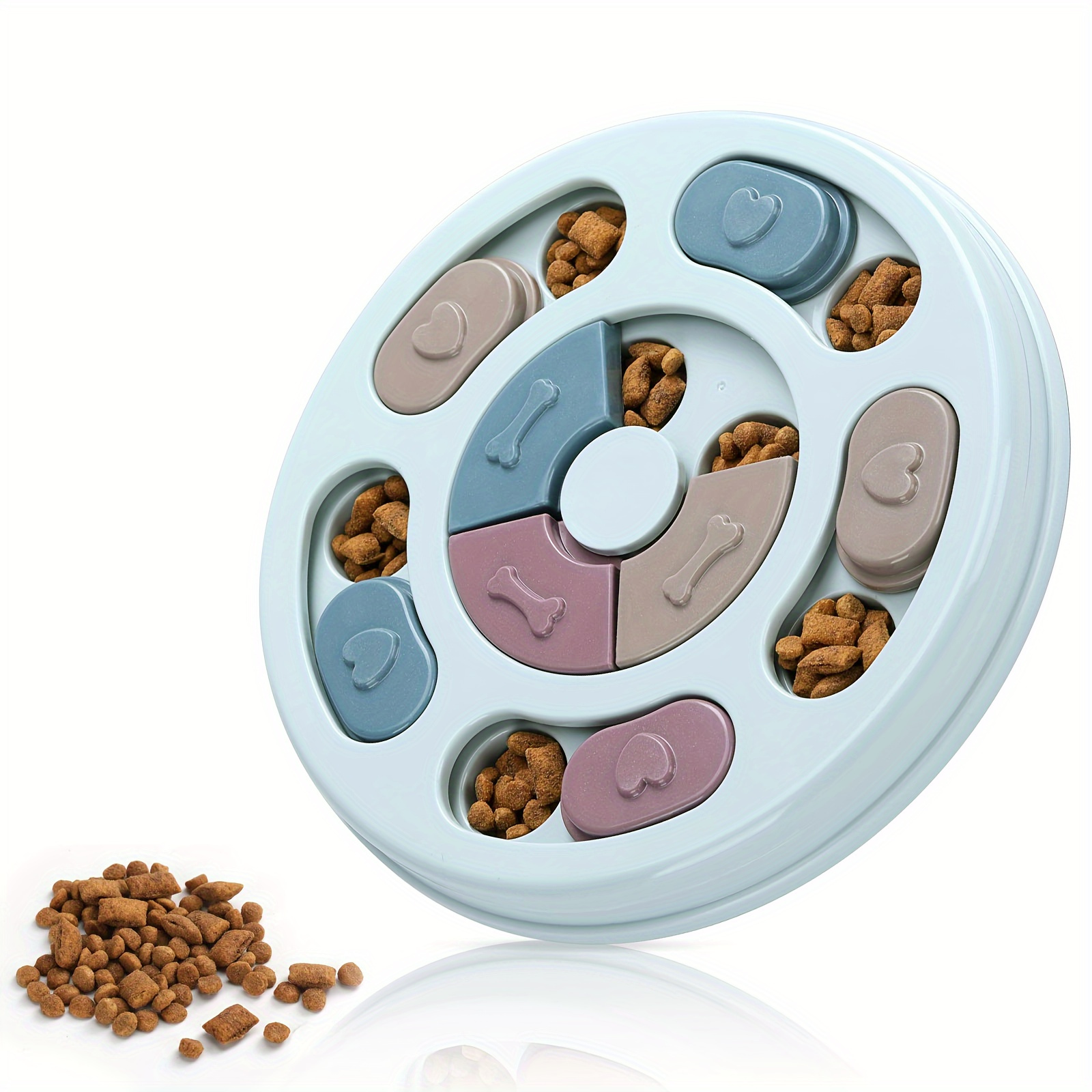 

1pc Plastic Dog Food Bowl, Slow Feeder Dog Food Treat Dispenser Toy, Interactive Dog Puzzle Toy Training Toy, Pet Feeding Supplies