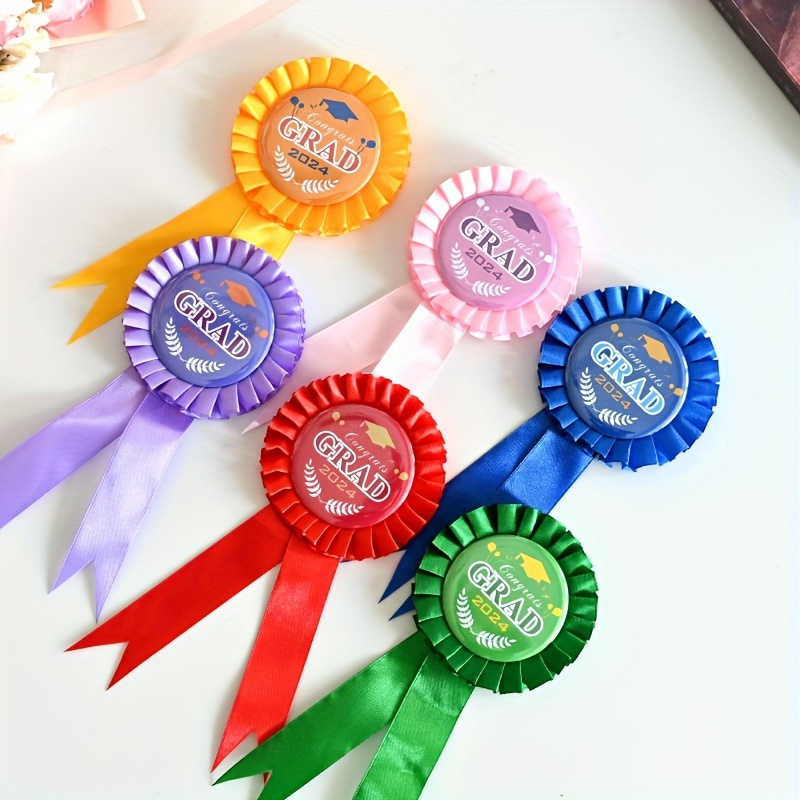 

1pc, 2024 Graduation Ceremony Badge Corsage Ribbon Commemorative Medal Graduation Party Decoration Graduation Party Supplies Small Gift