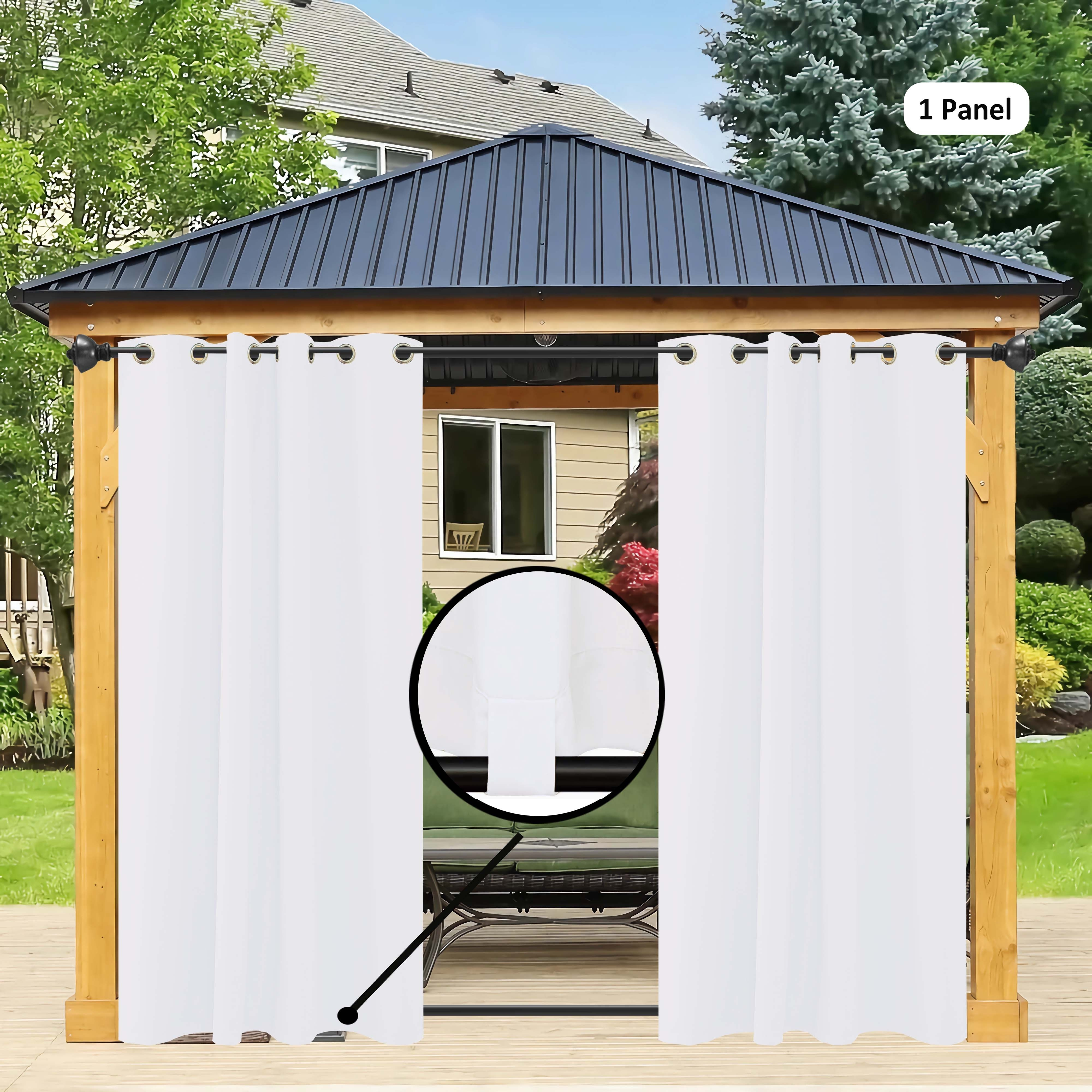 

Outdoor Waterproof High-density Curtains With Grommet And Windproof Climbing For All Seasons, Light-filtering Polyester Woven Glam Style Curtain Panel With Fashion Theme - 1 Panel