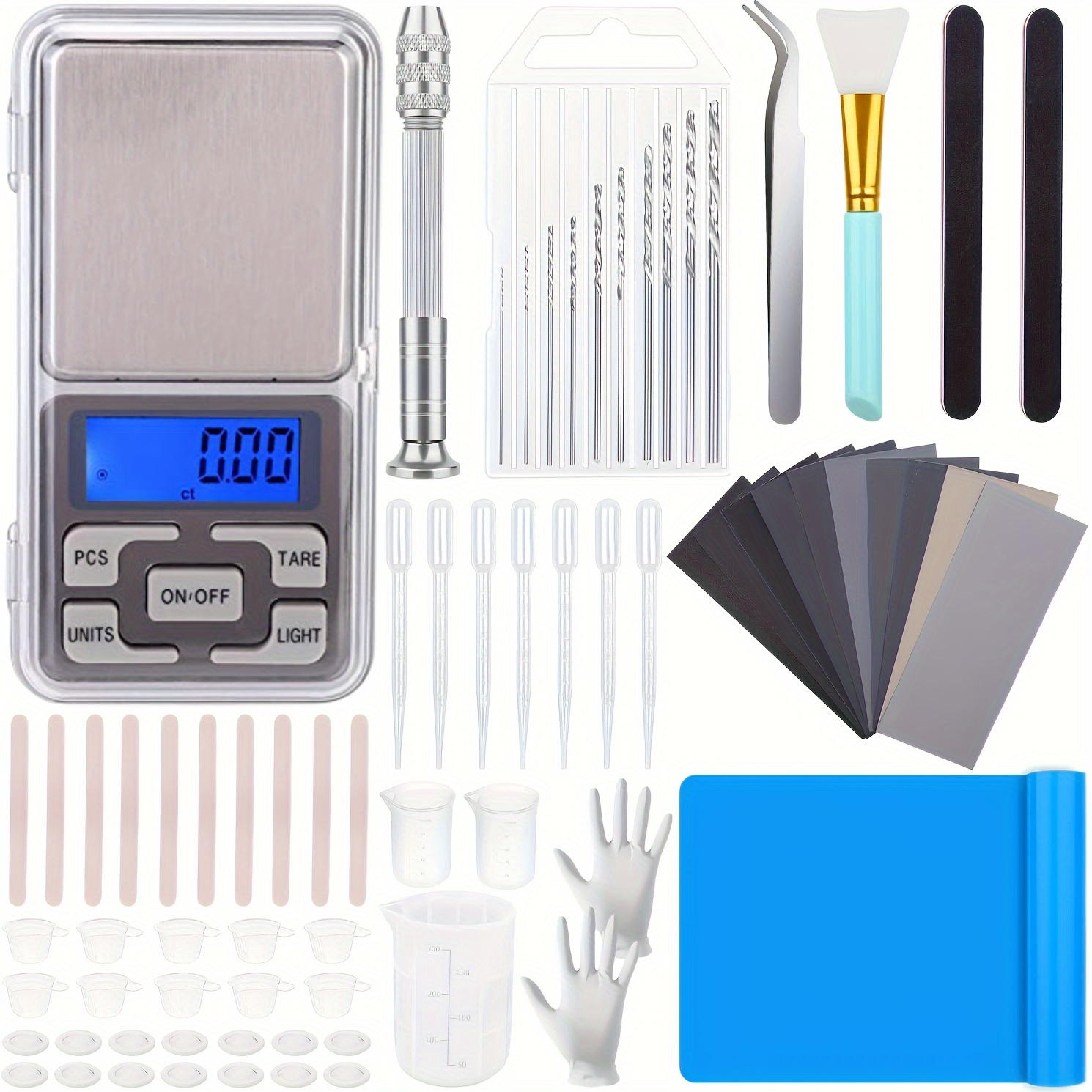 

170 Pcs Resin Tool Starter Kit, Epoxy Resin Tools Supplies With Silicone Sheet, Resin Drill, Sandpapers, Digital Pocket Scale, Silicone Mixing Cups For Resin Casting