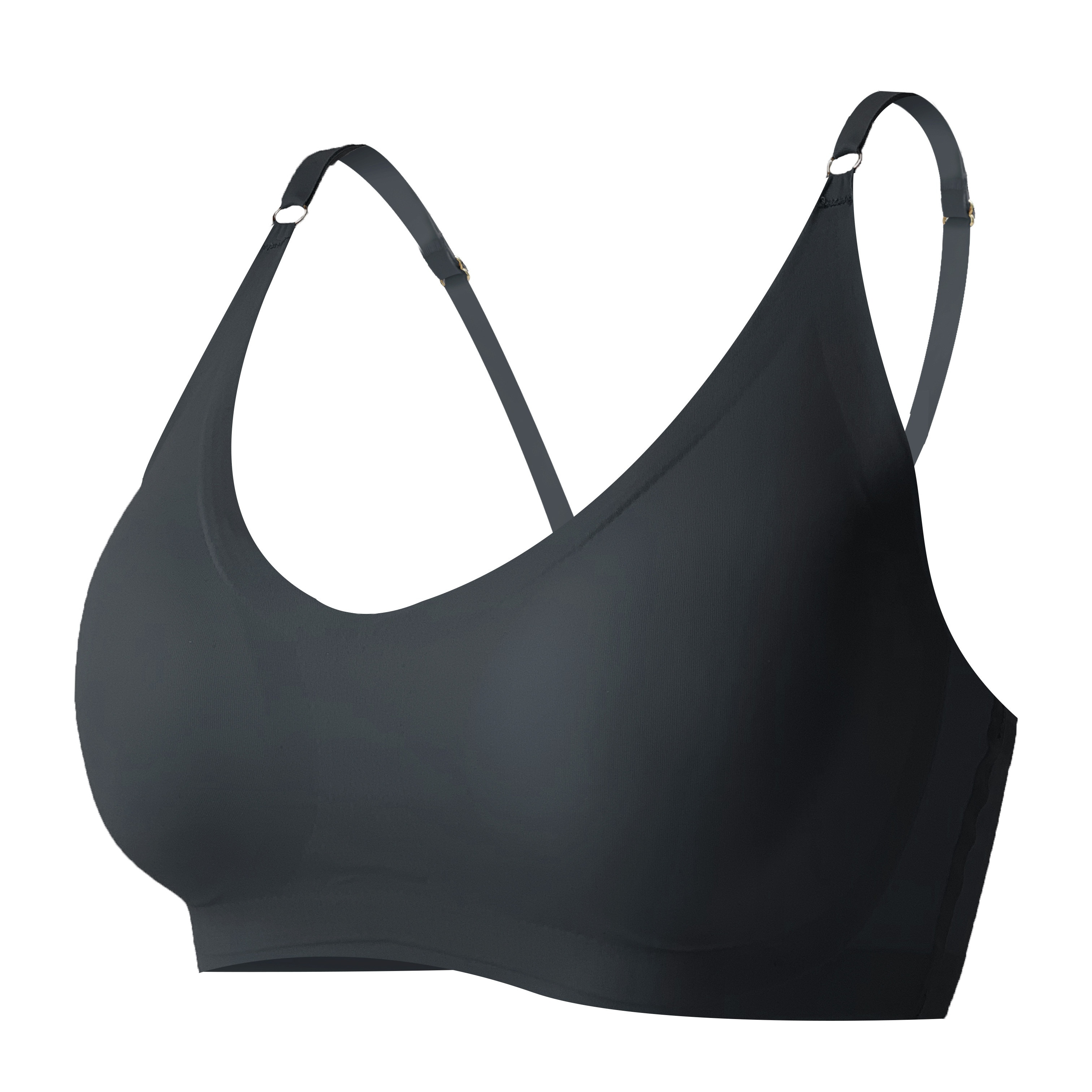 

Women's Seamless Wireless Bra With Padded Cups, Invisible Gathering Bralette For Comfort And Support, Adjustable Straps