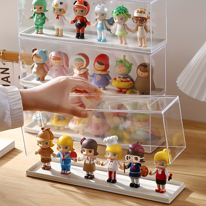 5-Tier Acrylic Display Case for Collectibles, Mini Action Figures and Rocks  - Wall Mountable Collection Cabinet (Clear)