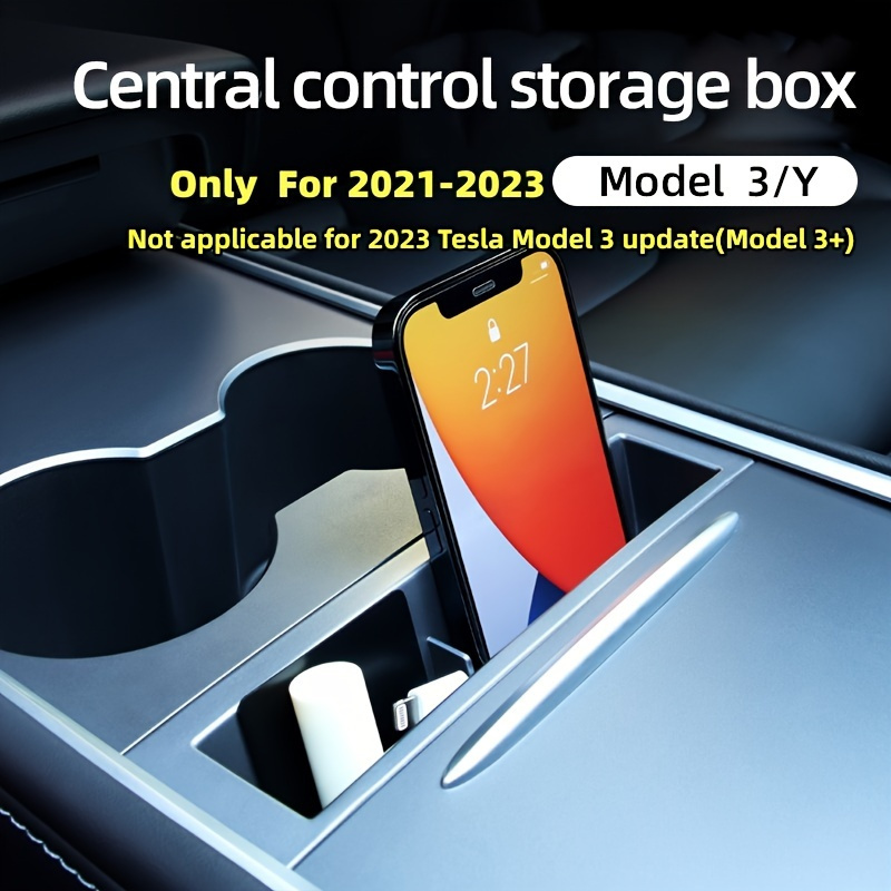 

For 2021-2023 Model 3 Model Y Central Control Mobile Phone Storage Box Armrest Box For Interior Decoration