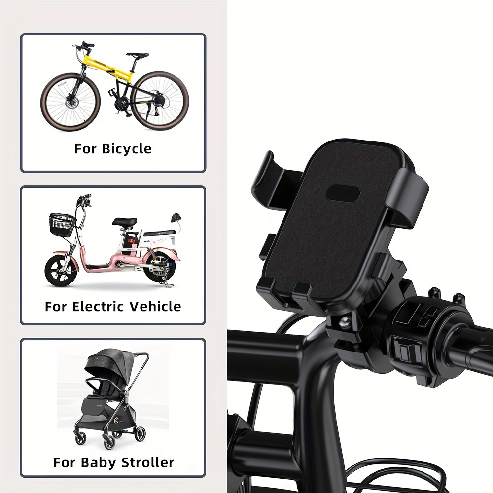 

Handlebar Bicycle Phone Holder 360° Rotatable And Adjustable Gps Holder, Suitable For Cycling, Hiking, Baby Stroller, Compatible With All 4.7-7.2in Smartphones