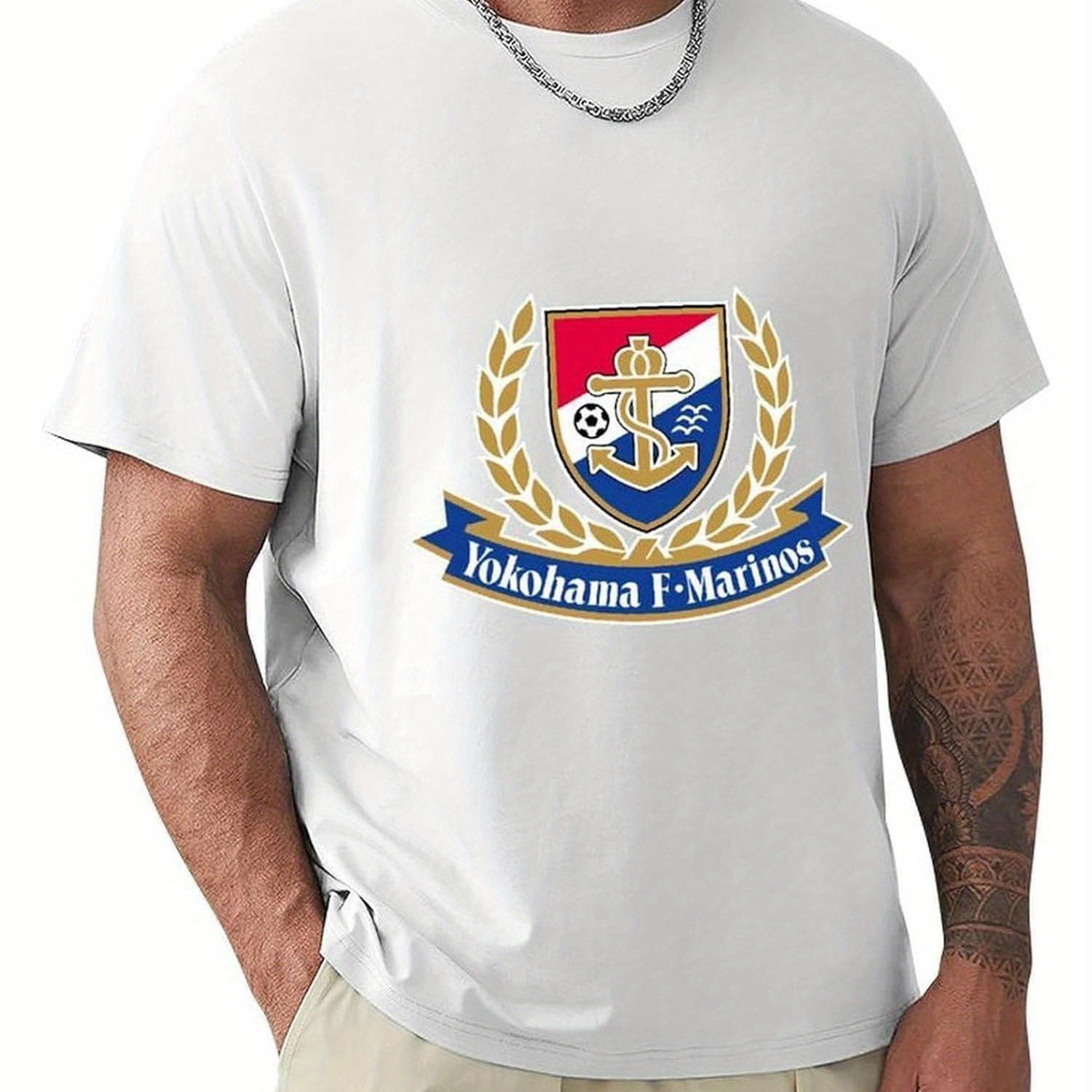 横浜f・マリノス メンズ グラフィックtシャツ - サッカークラブ ＆幾何