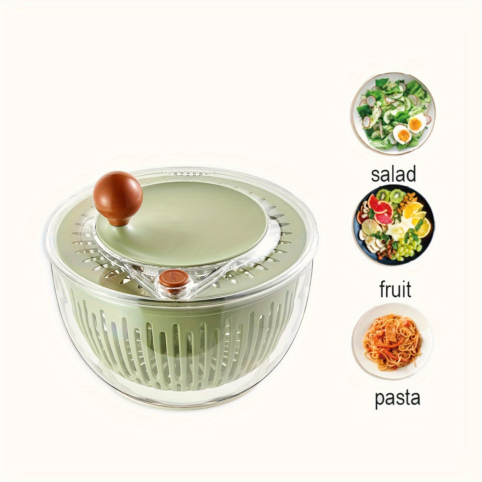 Centrifugadora de frutas y verduras para ensalada, escurridor secador de  frutas y verduras de acero inoxidable, deshidratador, giratorio para  ensaladas, herramienta de cocina - AliExpress