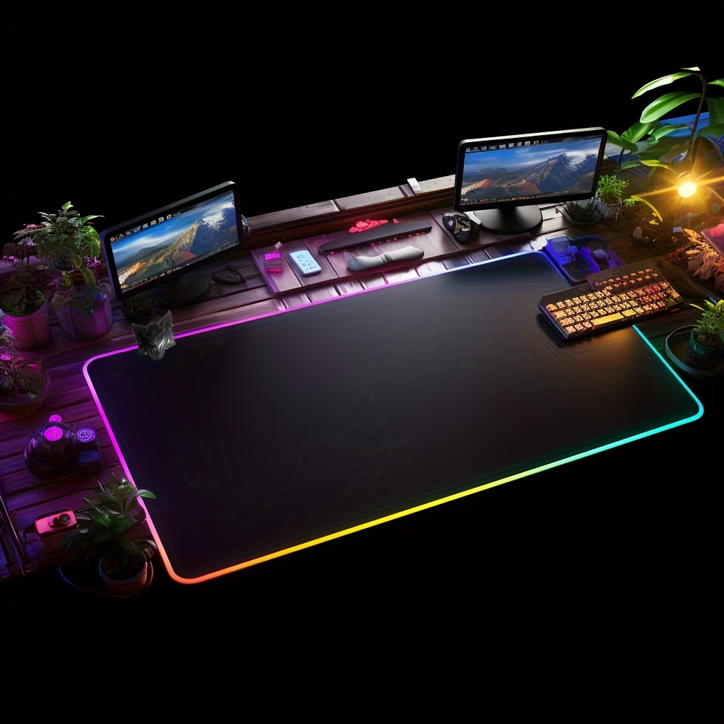 Rgb Mauspad Biest Gaming Tastatur Pad rutschfeste Gummi Desktop Tisch  Schutzmatte für Home Office