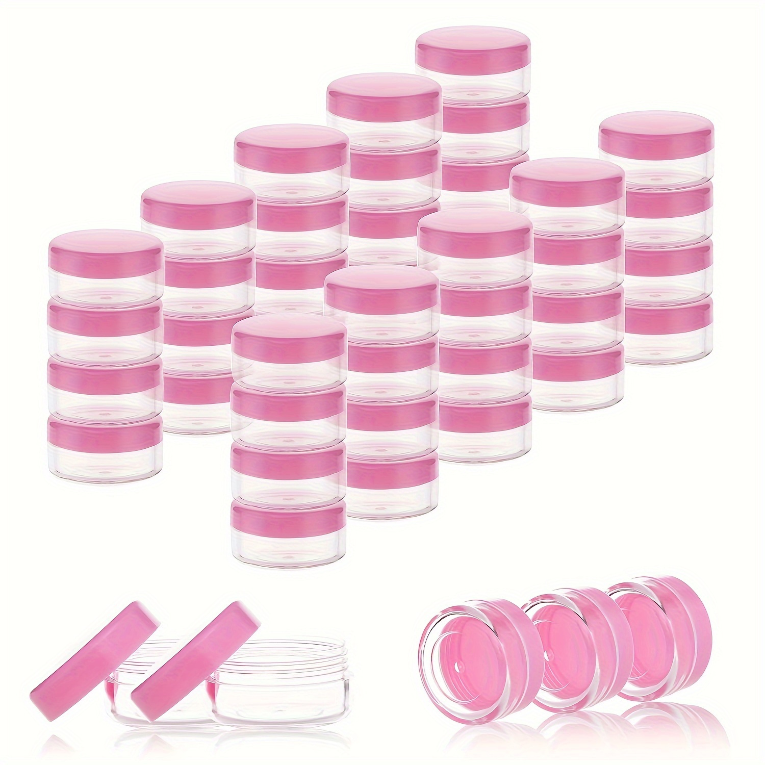 

20 cosmétiques en plastique de 10 ml couvercles, d'échantillons rechargeables produits de , de multifonctionnels crèmes, gels, poudres et perles, portables le et les