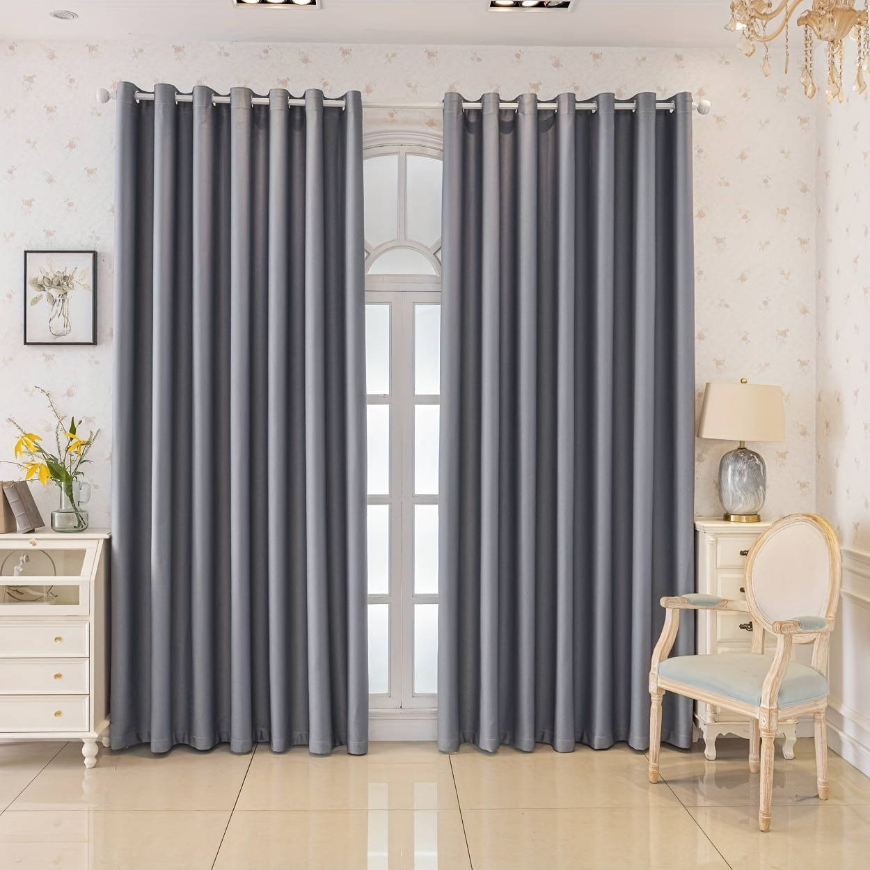 

2pcs Set Thickened Blackout Curtains - Classic Solid Color, Heat Insulating, Machine Washable For Living Room, Balcony, Dining & Study Curtains For Living Room Curtains For Windows