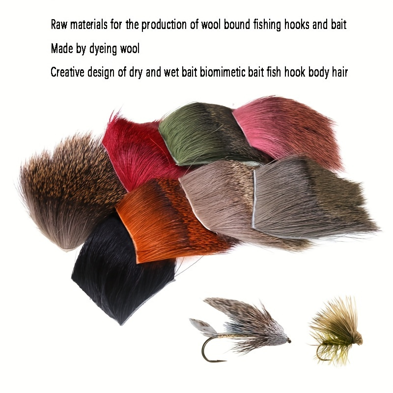 

1pc, Dyed Wool Binding Material For Fly Fishing Hooks, Design, Diy Creative Wool Hair, Premium Wool Fishing Accessories