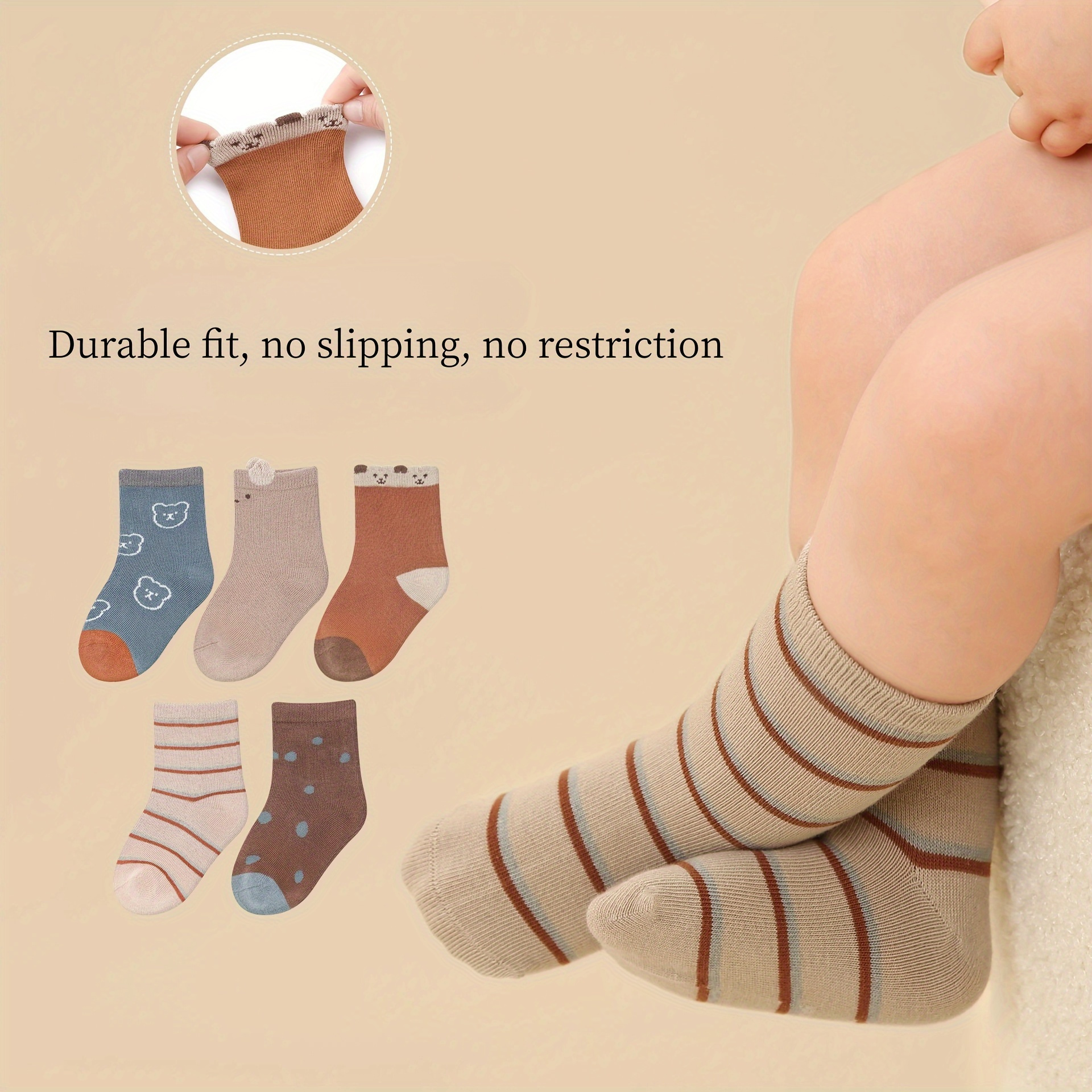 Chaussettes pour enfants 5 paires/lot chaussettes bébé nouveau-né hiver  automne chaussettes pour garçon fille dessin animé bébé garçon chaussettes  courtes pour 0-2 ans (couleur : chaussettes bébé7, taille enfant : 6-12 mois)  
