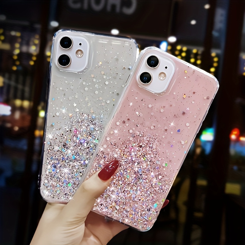 

Luxury Transparent Glitter Bling Shiny Clear Soft Silicone Case For Iphone 11 12 13 14 Pro Max X Xs Xr 7 8 Plus Se 6s Mini Cover