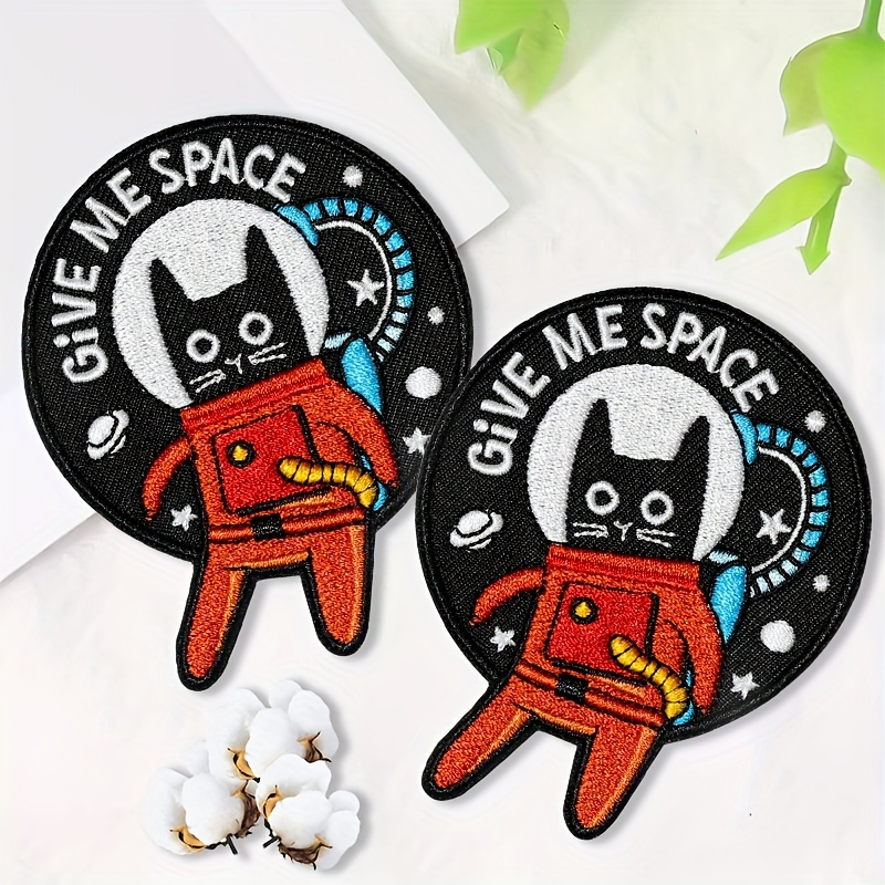 

2pcs Embroidered Patches - '' Iron-on Appliques For Jeans, Backpacks & More - Vintage Astronaut Design