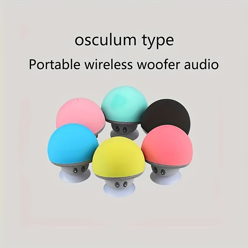 

1pc Cute Little Mushroom Head Portable Wireless Speaker, Can Be Used As A Mobile Phone Stand, Small And Delicate And Fall-proof, Suction Cup Excellent Suction, Mini Cartoon Mushroom Head Speaker Gift