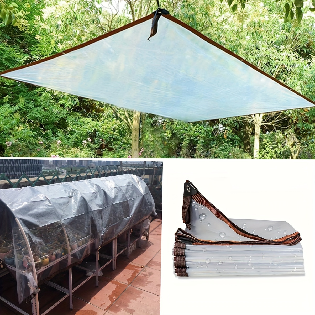 Clear Waterproof Greenhouse Tarp, Snowproof & Rainproof Pe Tarpaulin For  Plants Greenhouse, Camping Supplies, Chicken Choop, Garden Patio Lawn - Temu