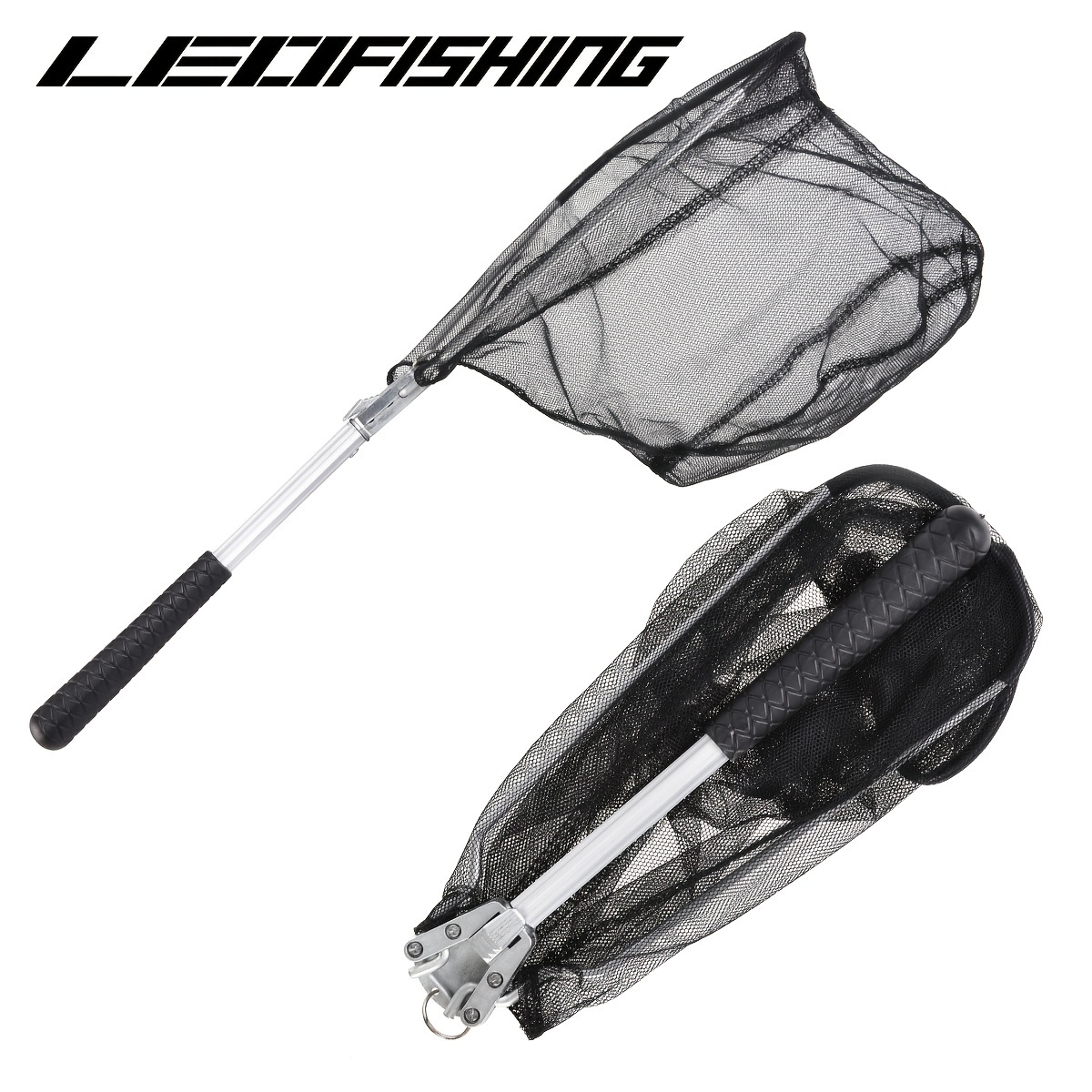 

Leofishing Folding Fishing Net With 5.91ft/7.87ft Telescopic Pole Handle Heavy Duty Collapsible For Kayak Fly Catfish Bass Crab Trout