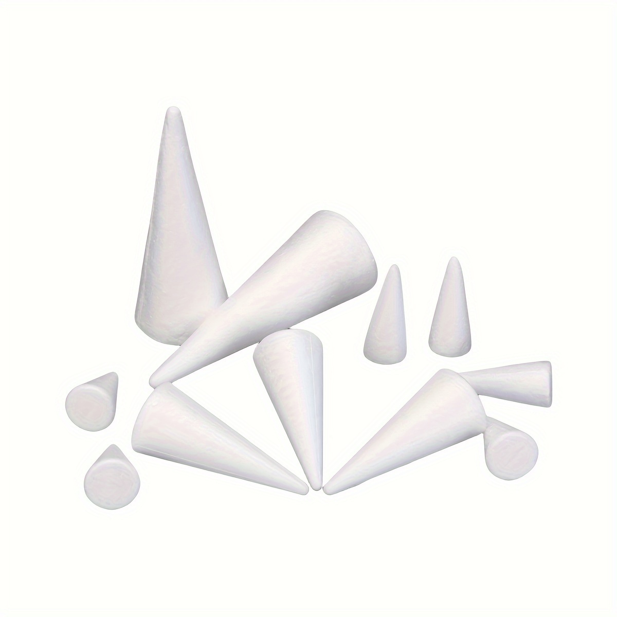 6pcs White Cone Shaped Polystyrene Foam Diy Home Decoration, 6cm/2.36in,  8cm/3.15in, 11cm/4.33in,15cm/5.91in, Polystyrene Foam Cone, Creative Diy  Decoration, Wedding Decoration Diy Cone Handmade Materials, Diy Decorative  Accessories