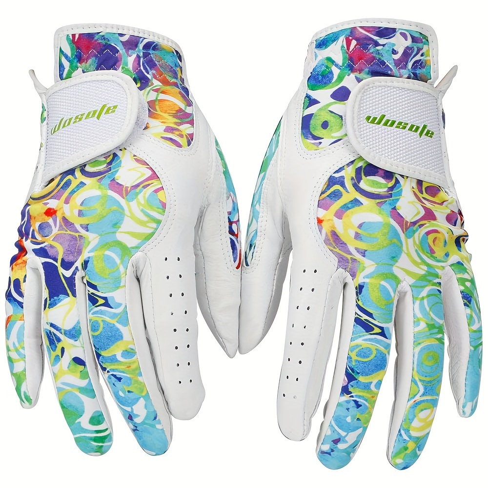 

1 Pair Golf Gloves For Women, Soft Sheepskin, Breathable Stretch Lycra, Fashion Non-slip Gloves With Wear-resistant Palm, Perfect Gift For Female Golf Enthusiasts